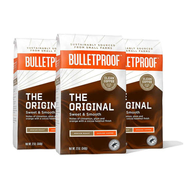Bulletproof Original Medium Roast Ground Coffee, 12 Ounces (Pack Of 3), 100% Arabica Coffee Sourced From Central And South Ameri