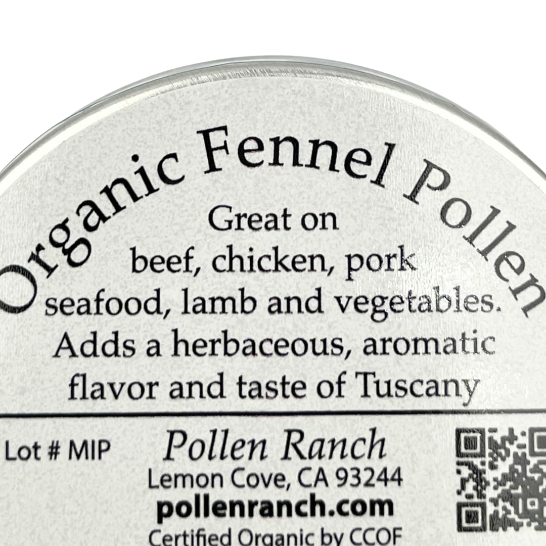 Pollen Ranch's Organic Fennel Pollen Spice, Perfect for Cooking and Seasoning with Fennel Flavor, Made from Premium Organic Fenn