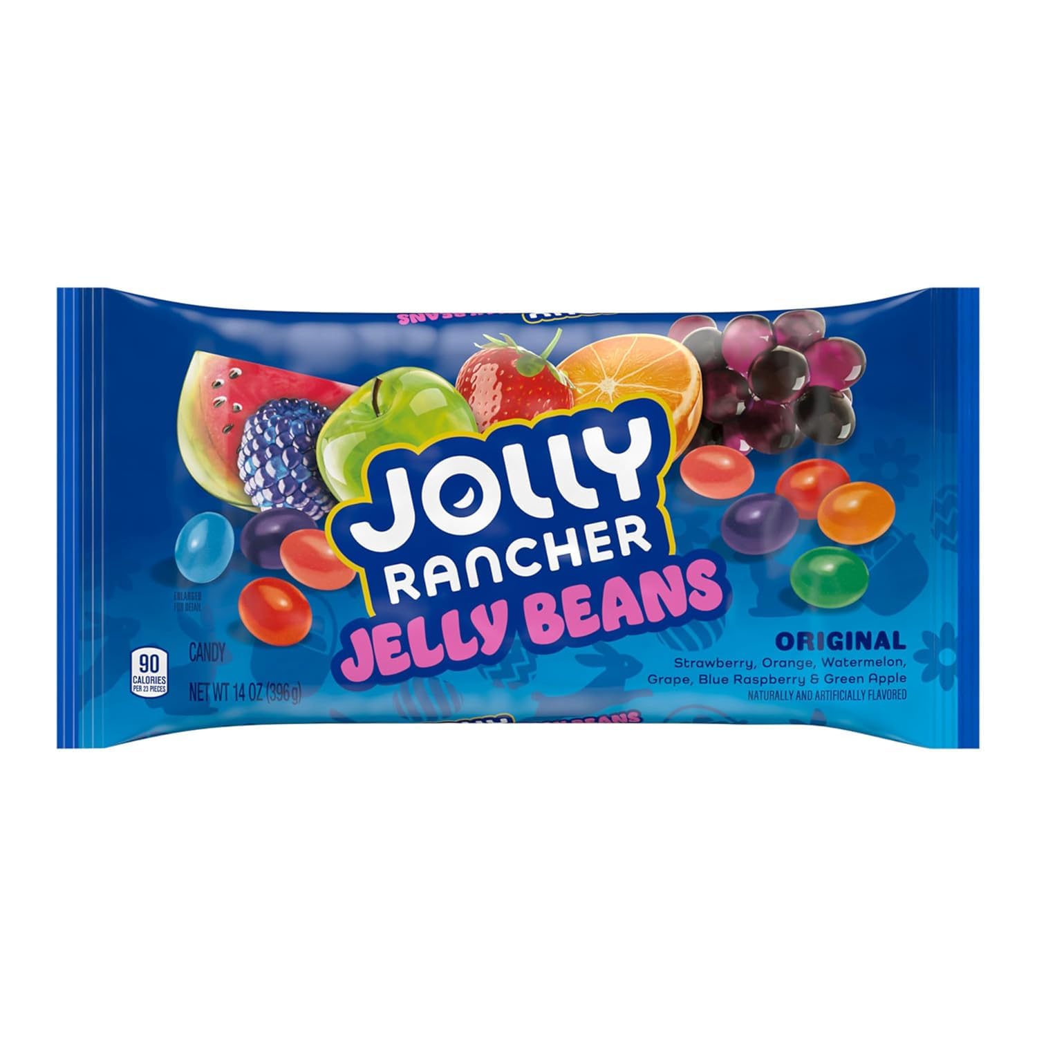 JollyRanchr Jelly Beans - 14 oz Bag, 5 Assorted Flavors: Strawberry Orange, Blue Raspberry, Grape, Watermelon & Apple| Fuity Jel
