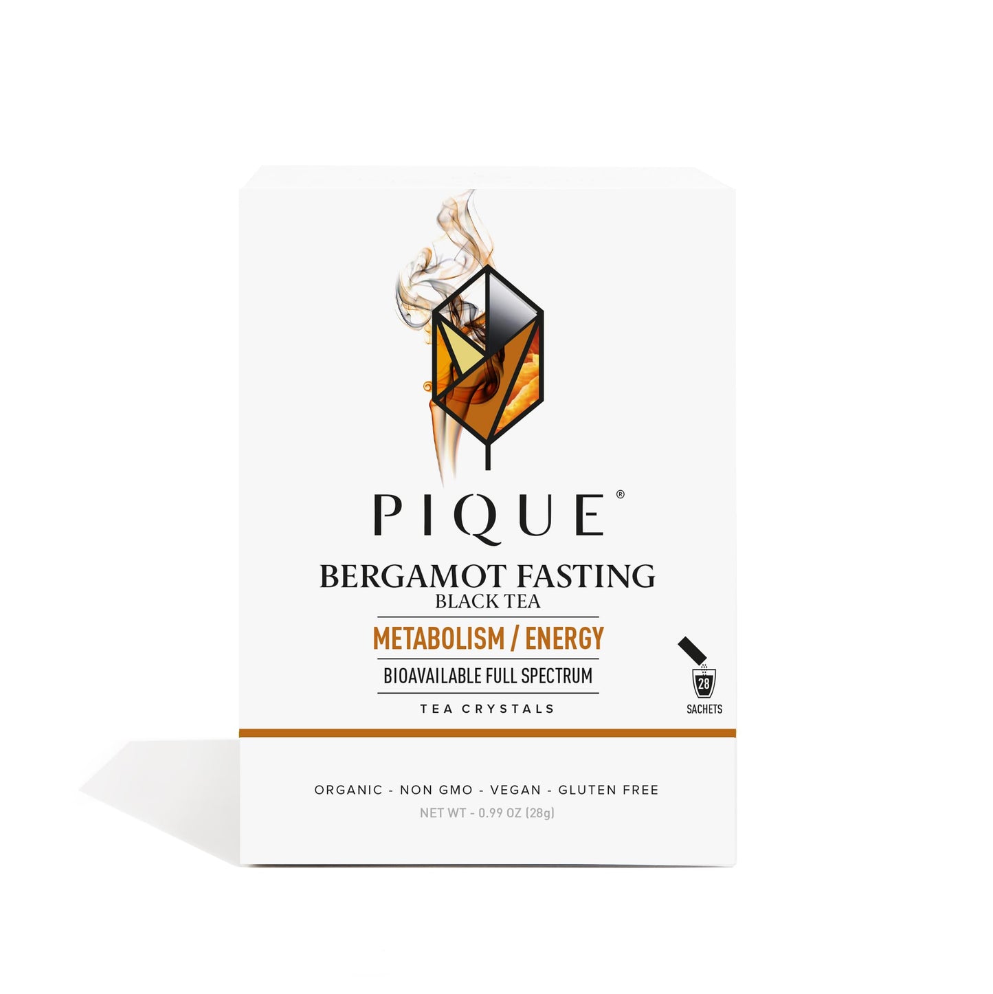 PIQUE Pique Bergamot Black Tea Crystals - High Caffeine Fasting Tea - 28 Count Pack