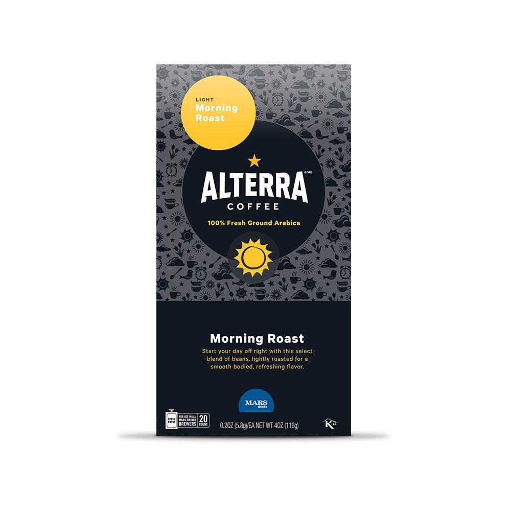 Alterra Coffee Morning Roast Single Serve Freshpacks For Mars Drinks Flavia Brewer, 20 Packets, 40 Oz