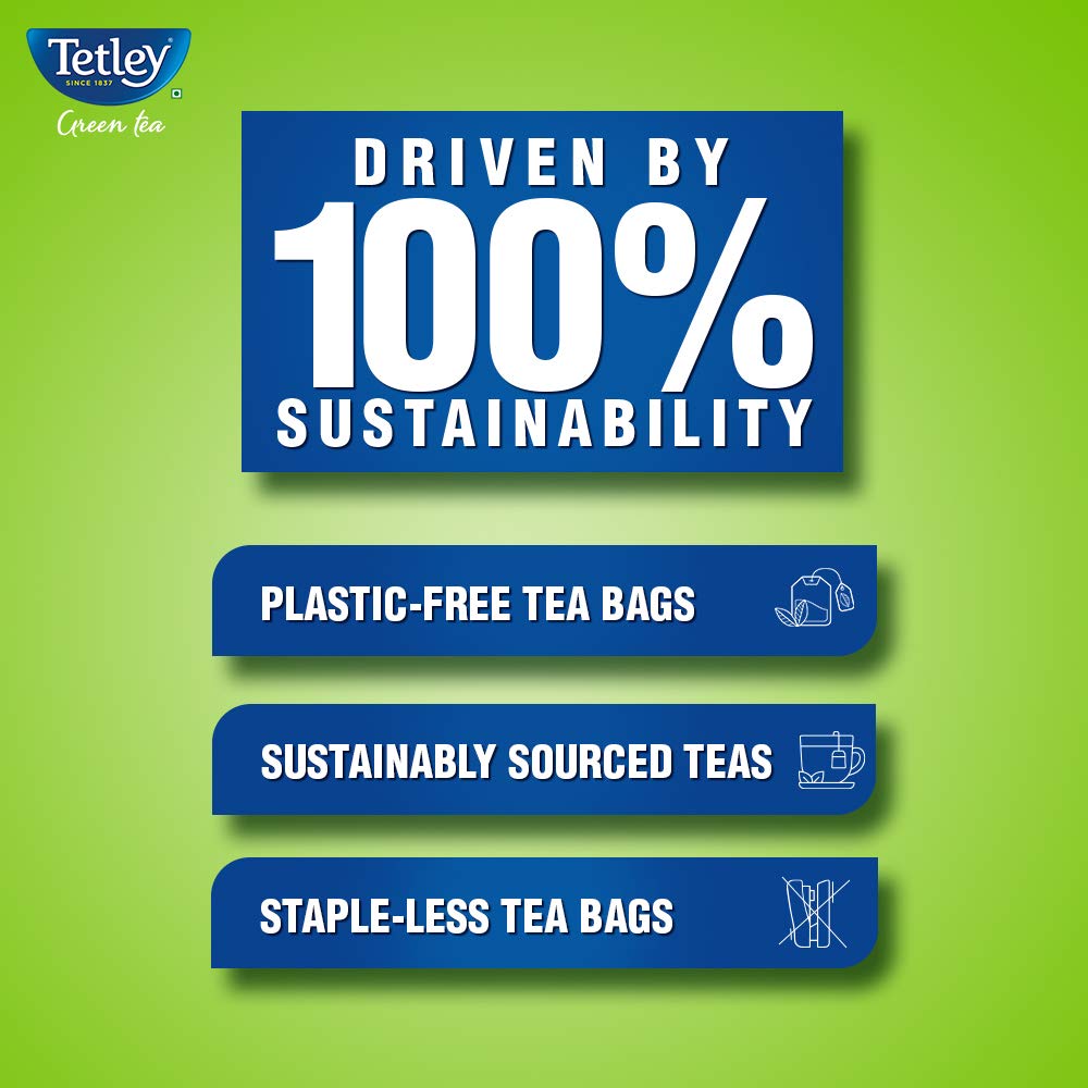 Tetley Green Tea Immune With Added Vitamin C, Lemon And Honey, 100 Tea Bags