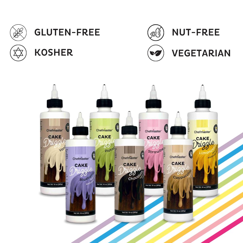 Pistachio-Flavored Cake Drizzle By Chefmaster, Edible Cake Drip Frosting For Decorating, Drip For Cakes, Cupcakes, Cookies, Donu