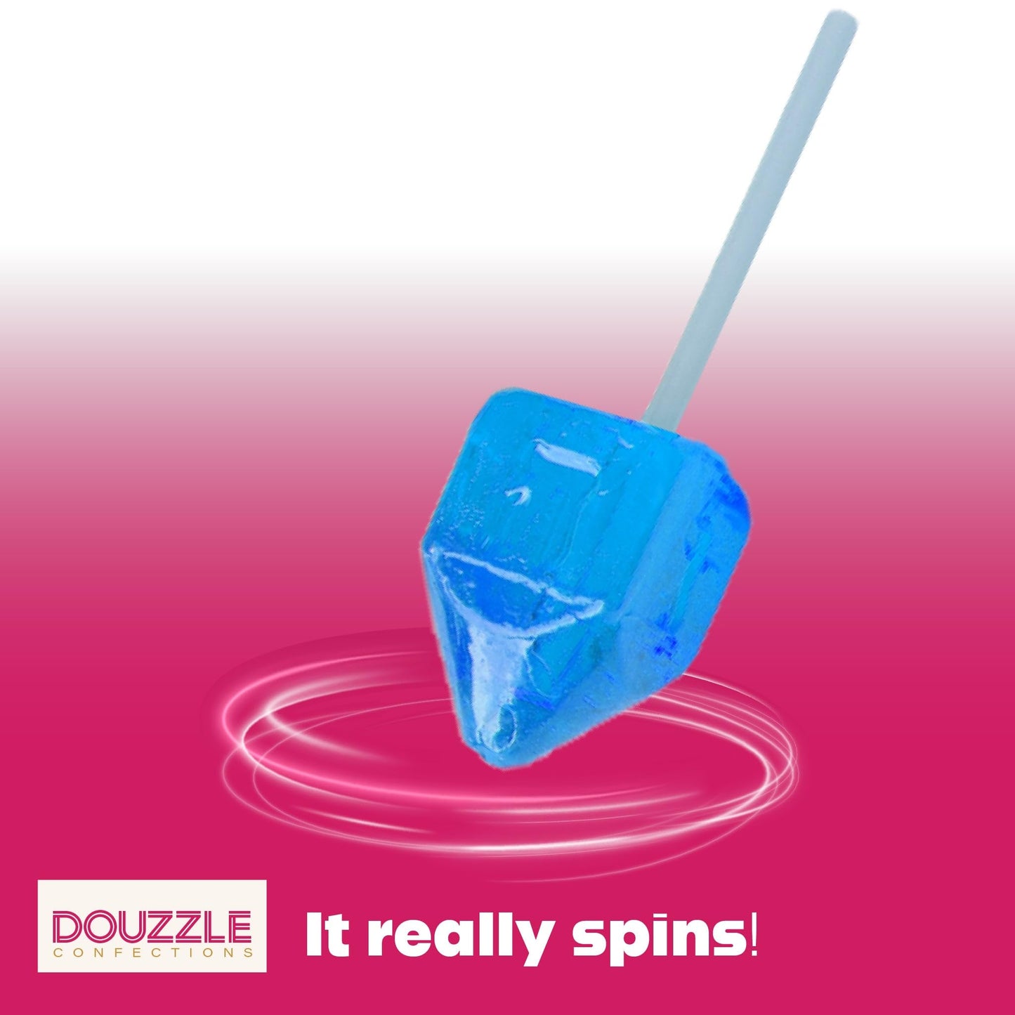 Douzzle Hanukkah Candy Dreidels For Kids, Dreidel Spin Pops, Individually Wrapped Assorted Fruity Flavors (Pack Of 8) Hanukah Pa