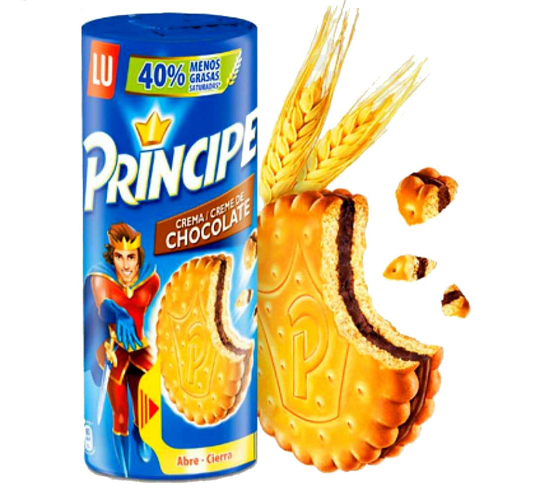 Lu - Prince Chocolate Biscuits - 3 Packs - 300G Per Pack - Chocolate Chip Flavored Cookies - With Chocolate Nuggets - Rich In Cereals - Cocoa Cream Filling Sandwiched