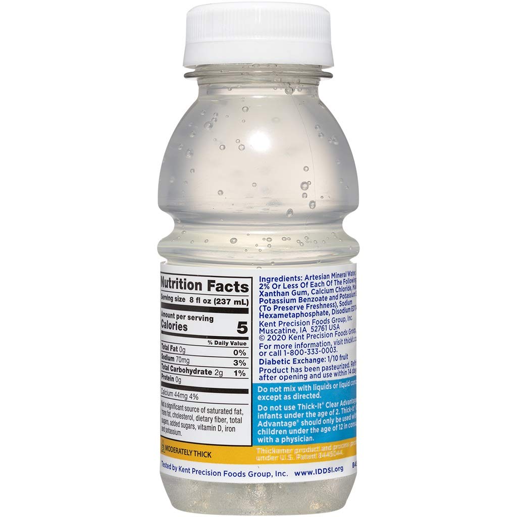 Thick-It Clear Advantage Moderately Thick Water, Honey Consistency, Ready-to-Drink, Digestible Swallowing Aid, Convenient & Read