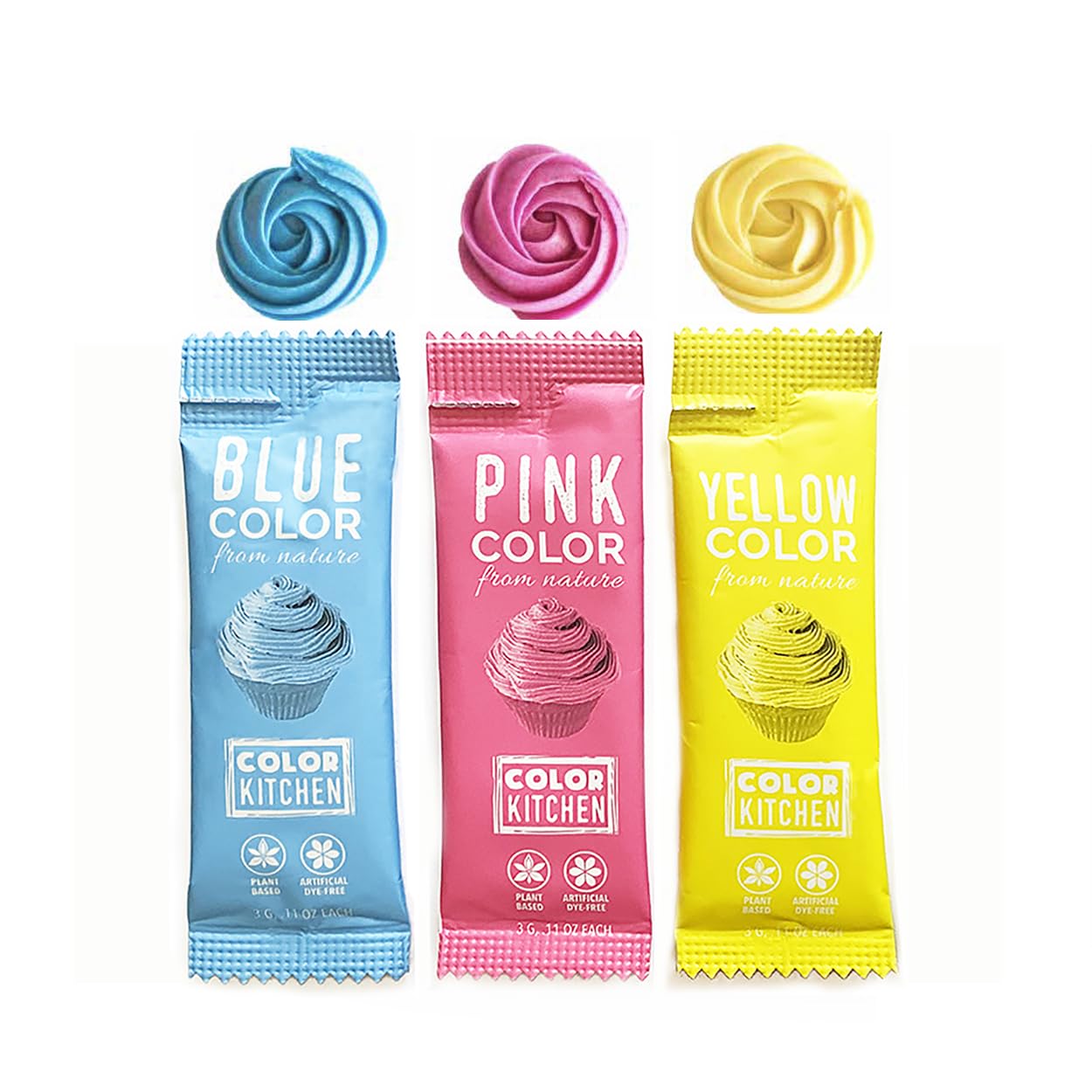 Color Kitchen Food Coloring (3 Colors) - Plant-Based Colors | Artificial Dye-Free | Gluten-Free | Non-Gmo | Kosher | Vegan | Col