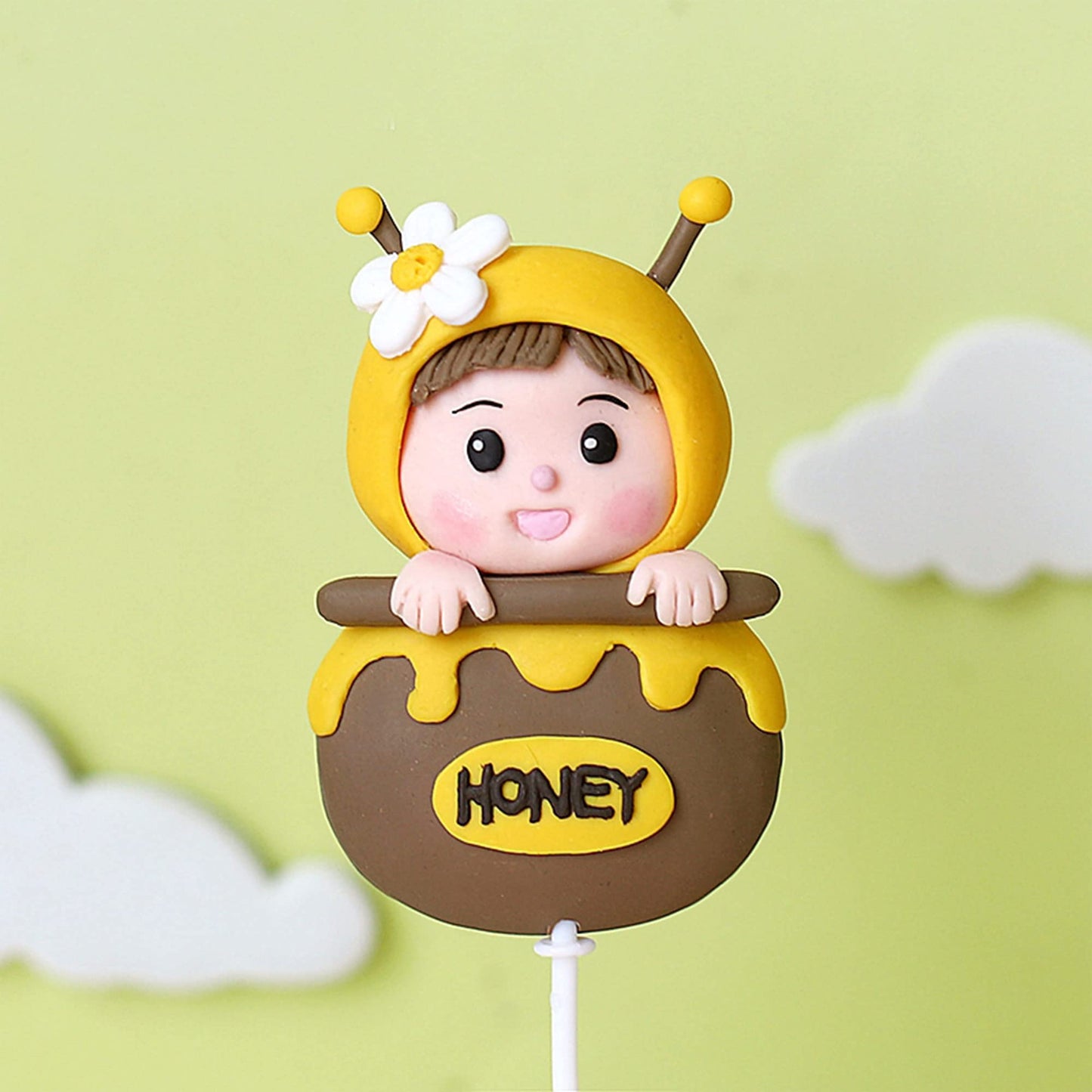 Gyufise 11Pcs Bumble Bee Cake Toppers Honeycomb Flower Oh Babee Cupcake Picks Gender Reveal Cake Decorations For Baby Shower Kid
