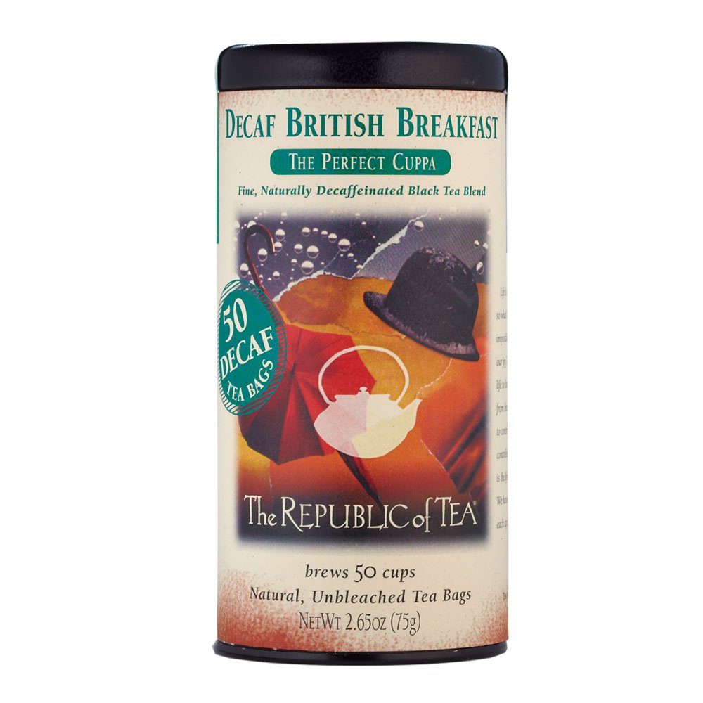 The Republic of Tea Decaf British Breakfast Black Tea, 50 Count Tea Bags, Model SYNCHKG041271