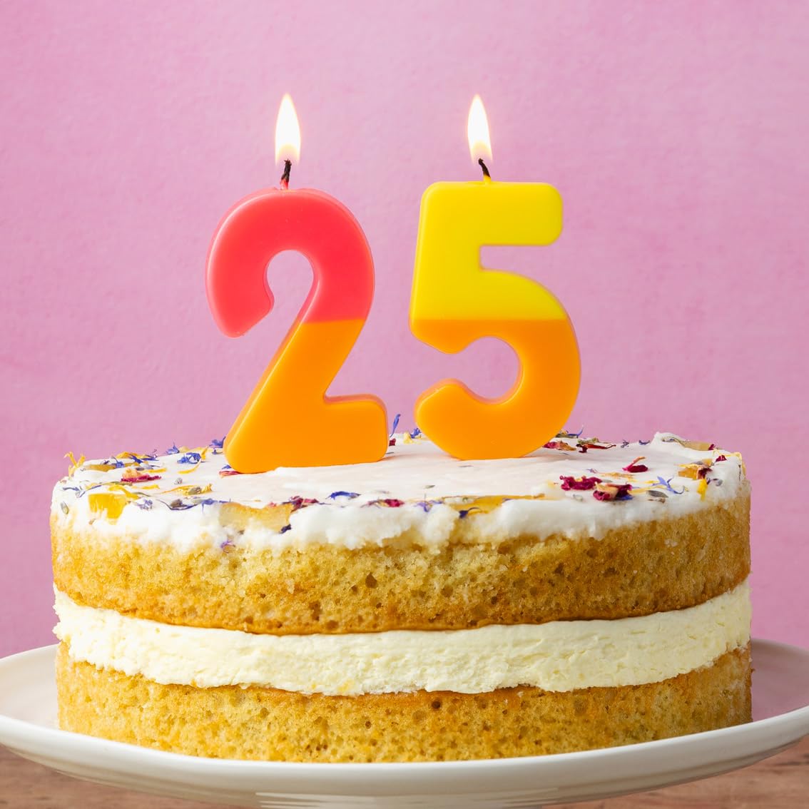 Talking Tables Orange And Pink Number 2 Candle For Cakes | Birthday Cake Topper Decorations For Kids Party, Boys, Girls 2Nd, 21S