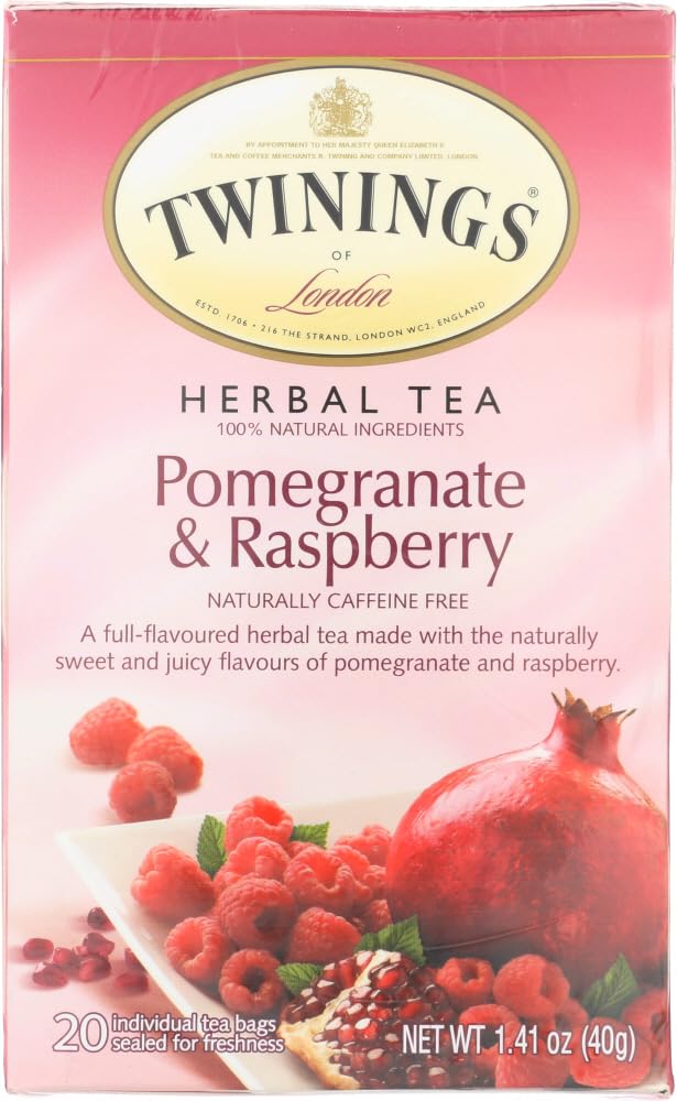 Twinings Tea Herbal Tea - Pomegranate and Raspberry - Case of 6 - 20 Bags