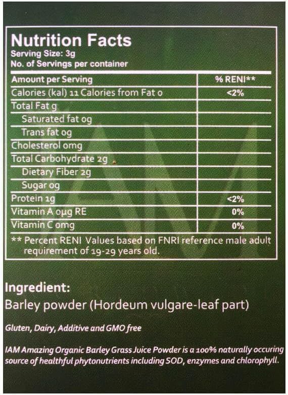 Iam Worldwide Amazing Pure Organic Barley Powdered Drink Mix - 3 Boxes