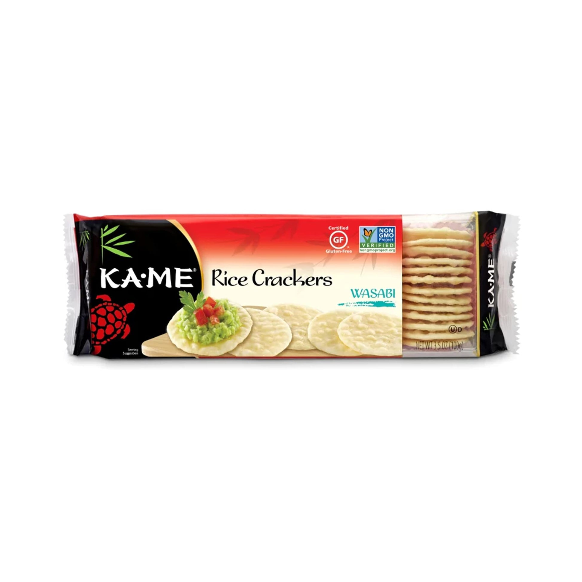 Ka-Me Rice Crackers Gluten Free And Non Gmo Verified - Wasabi (Pack Of 12)