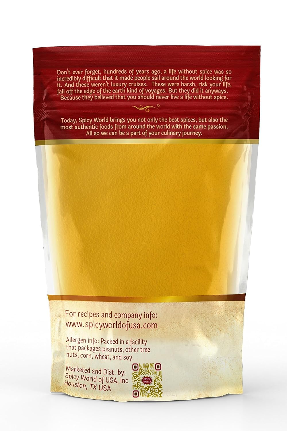 Spicy World Turmeric Powder Ground 7 Oz Bag - Indian, Pure, Raw, With Curcumin