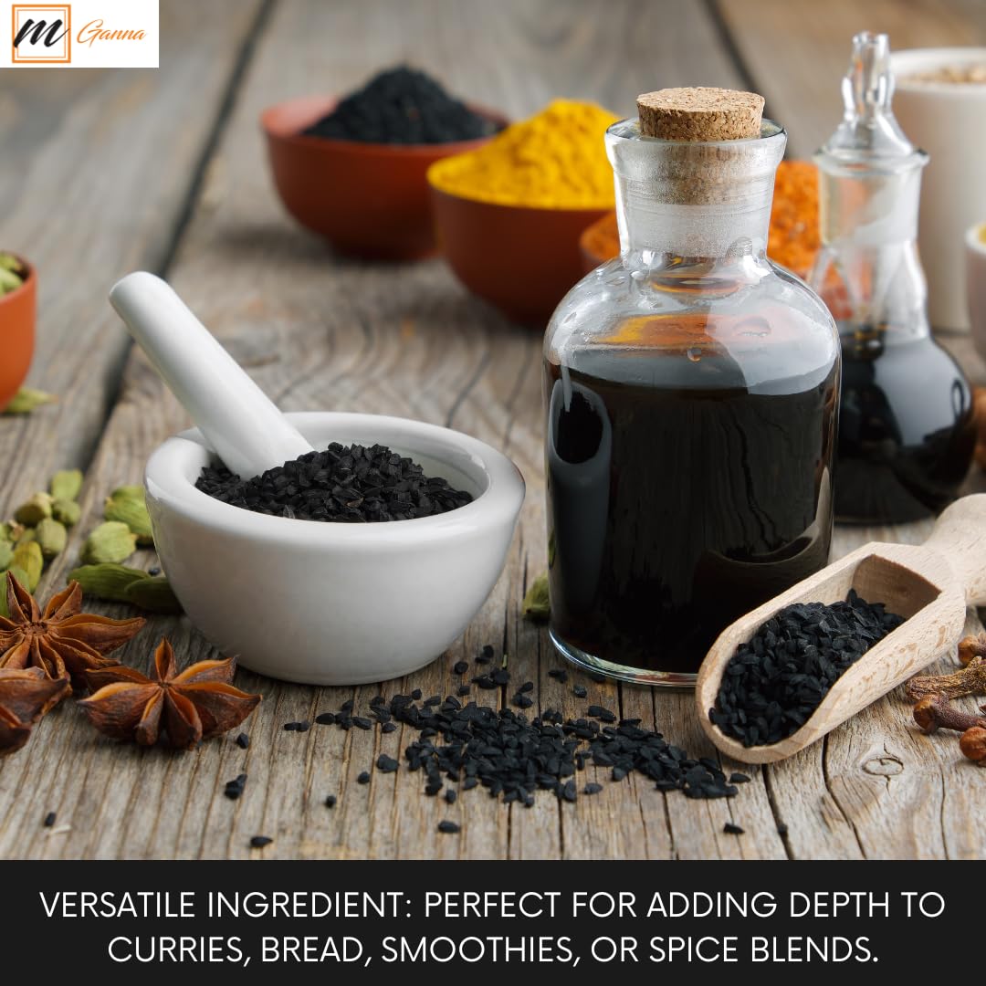 Mganna Dry Black Cumin Seeds/Kalonji/Nigella Sativa Powder - 100% Pure And Natural 0.22 Lbs / 100 Gms