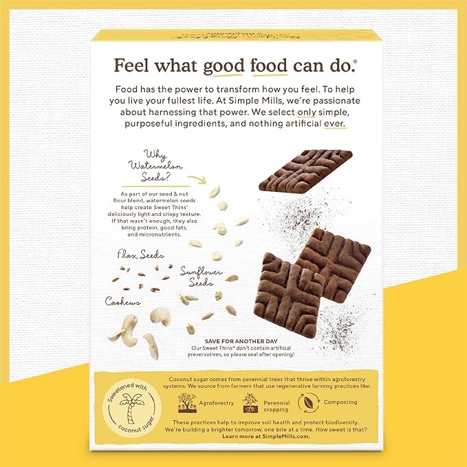 Semple Mills Seed And Nut Flour Sweet Thins, Chocolate Brownie, Gluten-Free, 4.25 Oz