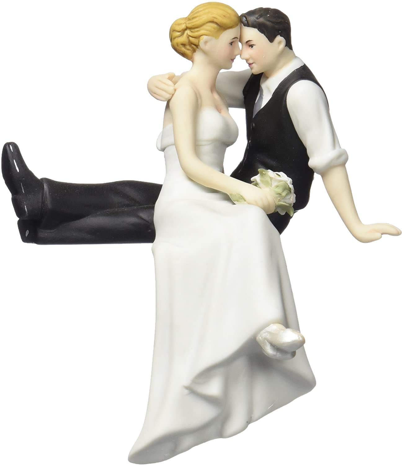 Weddingstar Look Of Love Bride And Groom Porcelain Figurine Cake Topper, 4 1/8'' X 4 1/2'' H