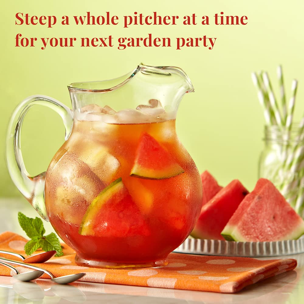 The Republic Of Tea Watermelon Mint Black Iced Tea, 40 Large Pouches / 40 Quarts, Premium Fine Black Tea