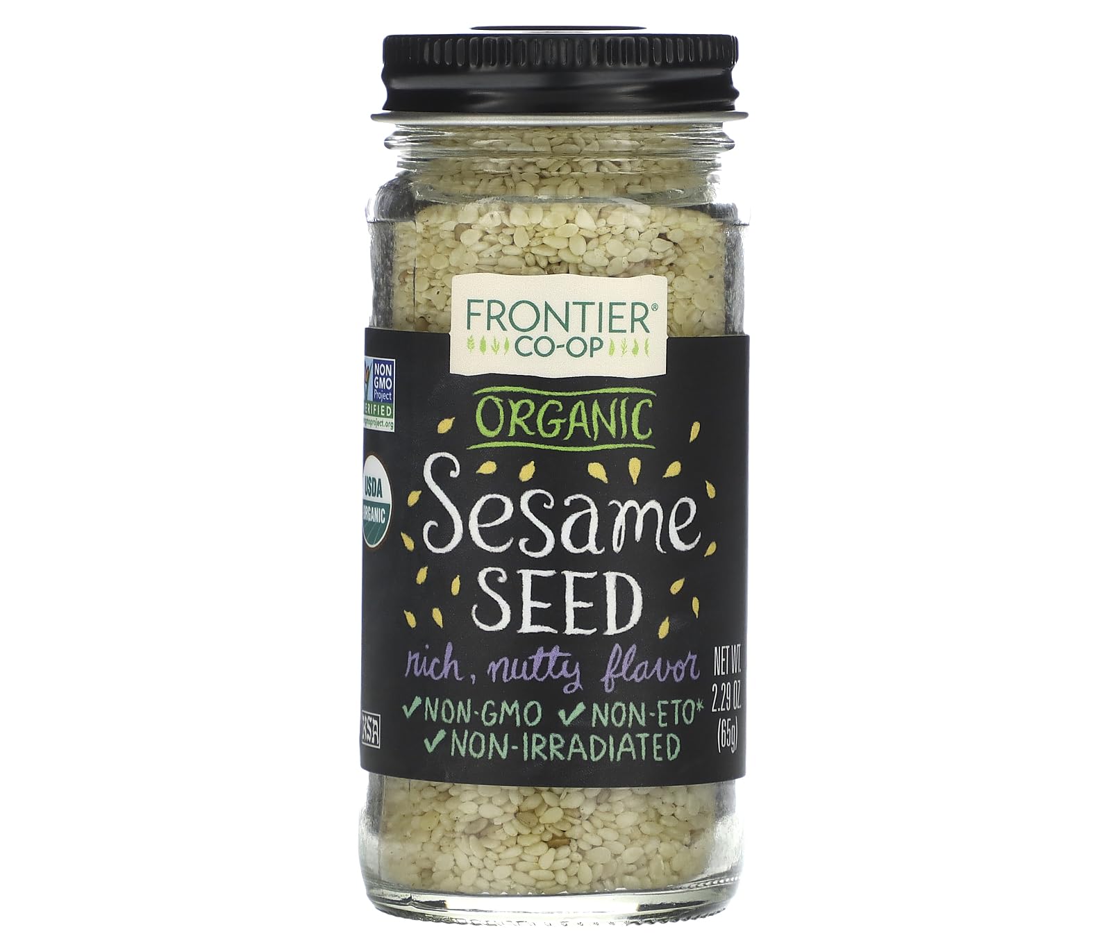FRONTIER Organic Hulled Sesame Seed, 2.29 OZ