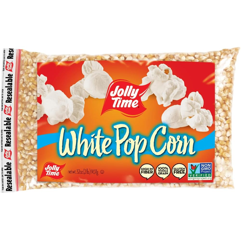 Jolly Time Unpopped Popcorn Kernels, Gourmet Popping Corn, Non-GMO, 32 Ounce (Pack of 6)