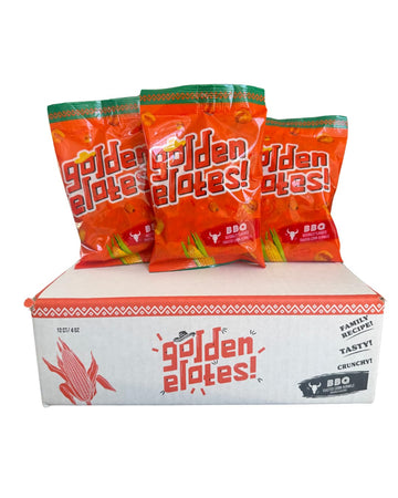 Golden Elotes - Crunchy Toasted Corn Snack | Bbq Flavor] | Halal Certified, Bold Flavor, Super Crunchy, 4Oz Bag
