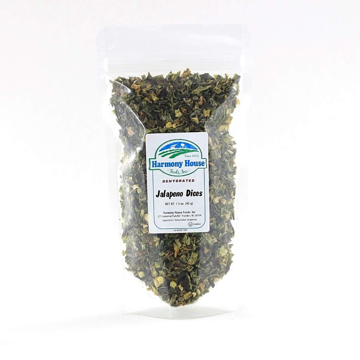 Harmony House Dried Jalapeno Peppers – Dehydrated Peppers For Cooking, Camping, Emergency Supply and More, 1.5 oz, ZIP Pouch