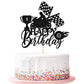Bejotaa Happy Birthday Car Cake Topper Flag Dinner Flags Race Car Cake Toppers Decorations Party Supplies