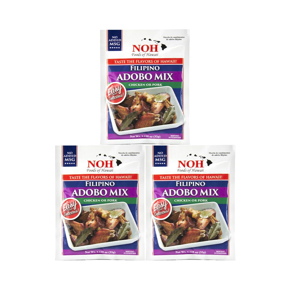 NOH Foods Seasoning Packets - Filipino Adobo Flavor - 1.5 oz, Pack of 3