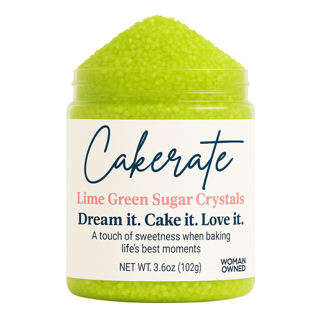 Wholesale Sugar Flowers Lime Green Sugar Crystals - 3.6 oz, Ideal for Cakes, Cookies, Cupcakes & Desserts