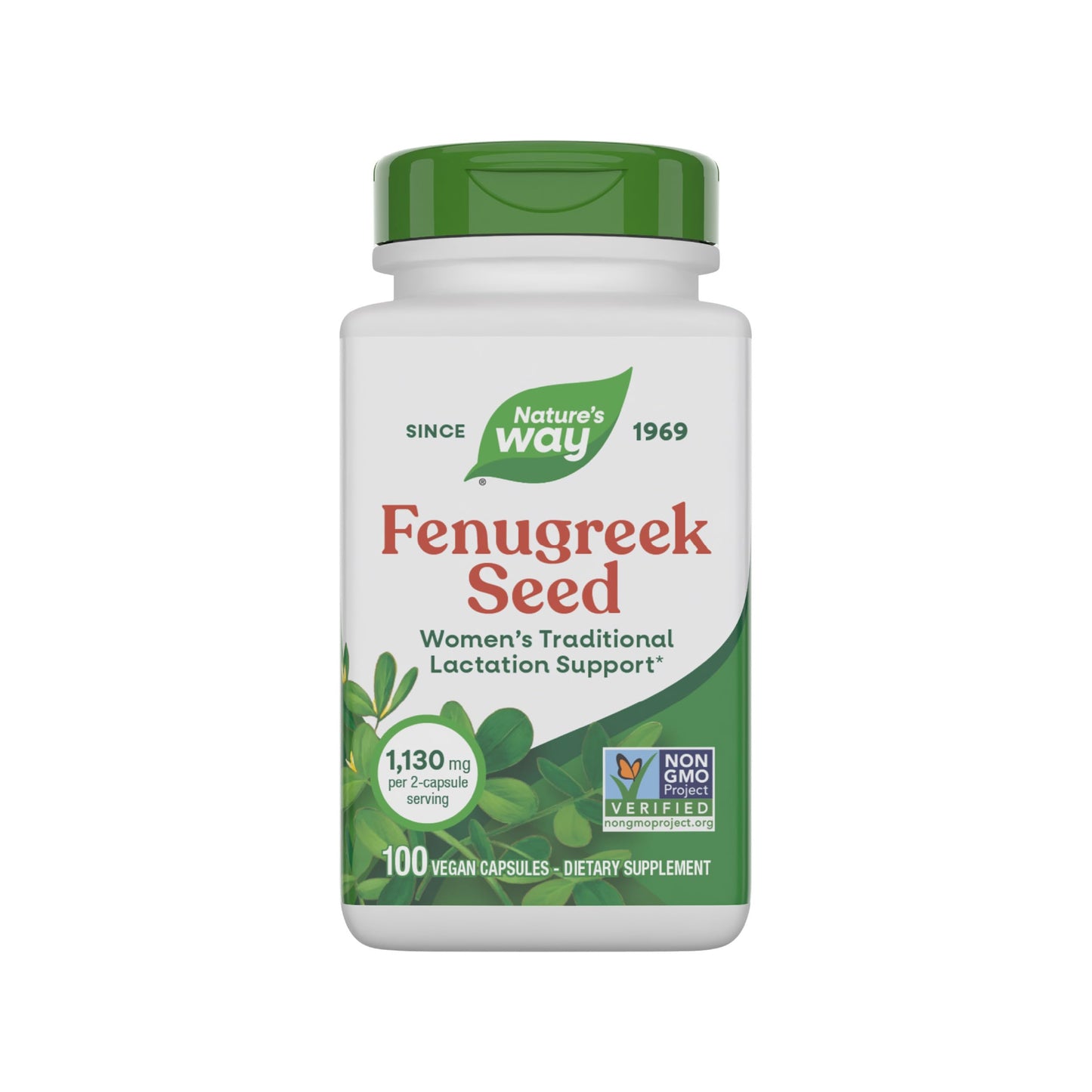 Natures Way Fenugreek Seed dietary product  Fenugreek for Traditional Breastfeeding Lactation Support*  Non-GMO Project Verified  Vegan  100 Capsules (Packaging May Vary)