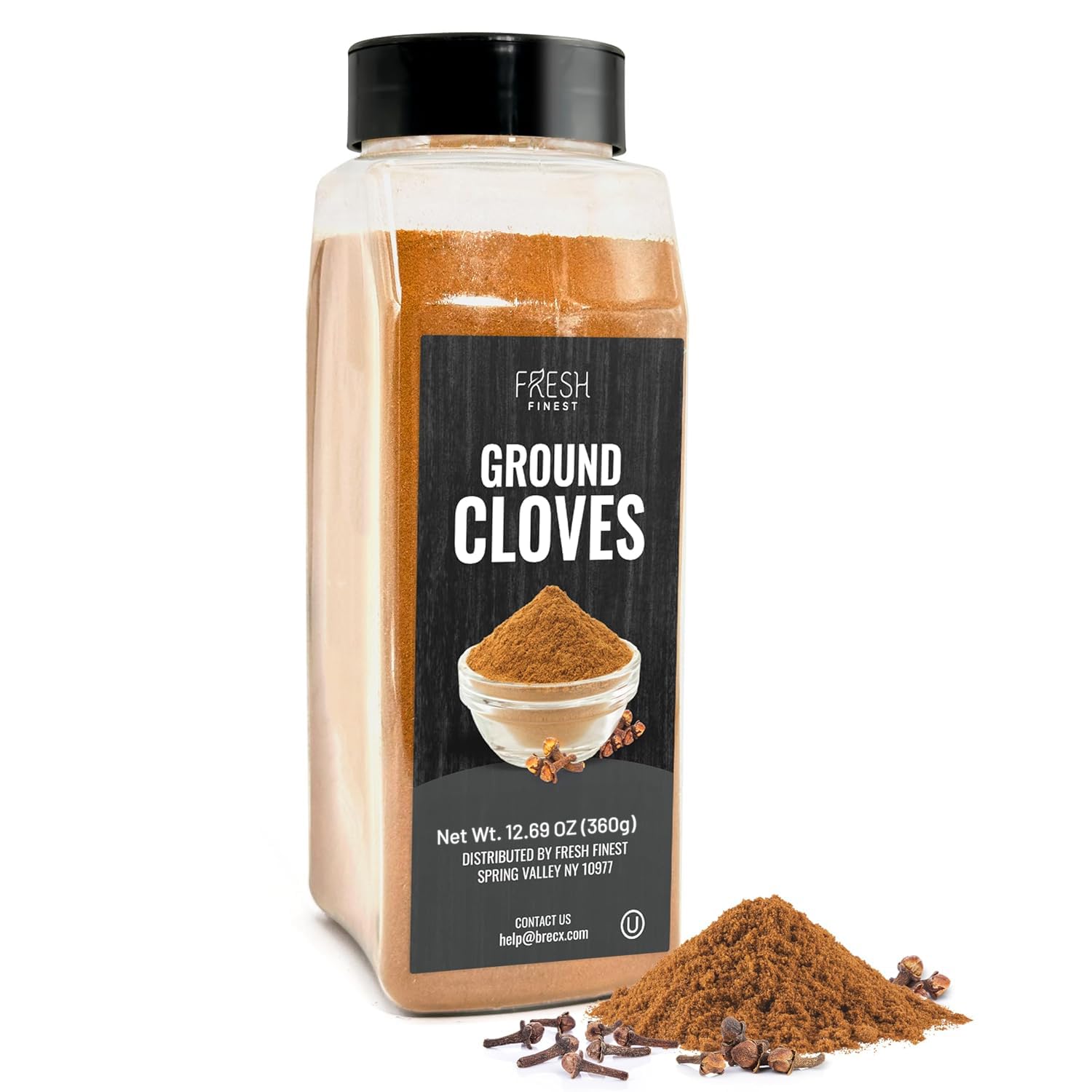 Fresh Finest Ground Clove 12.69oz - enhanced Quality Ground Cloves - All-Natural  Non-GMO  Gluten-Free  Kosher - Perfect for Baking  Cooking  and Beverages