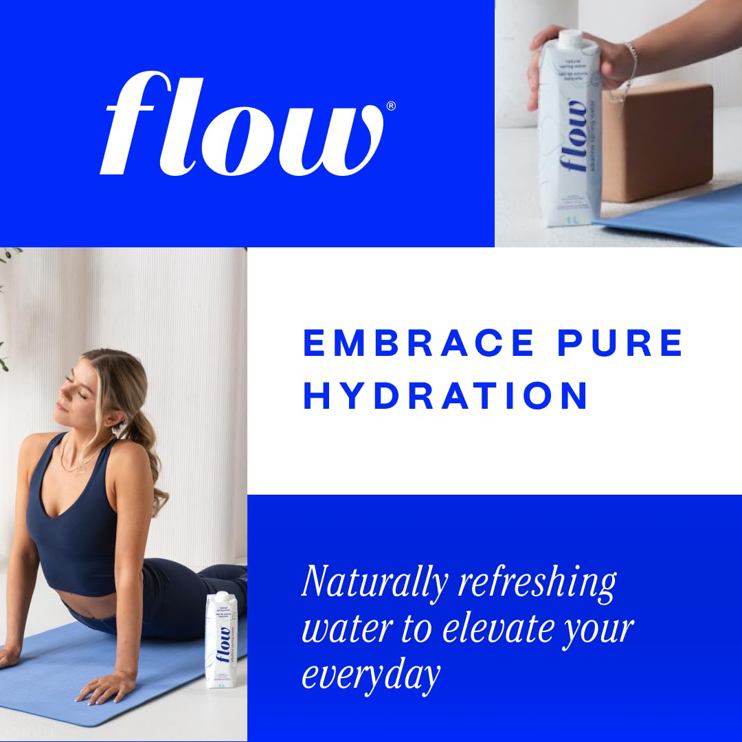 Flow Mineral Spring Water - Peach And Blueberry Flavored Naturally Alkaline Water With Electrolytes And Essential Minerals - Eco-Friendly Pack, Bpa-Free, Non-Gmo, 12 Pack Of 16.9 Fl Oz Bottles