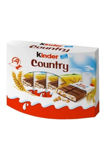 Kinder Country Milk Chocolate With Rich Milk Filling (9'S), 211.5Grams