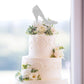 LINGTEER High Heel Cake Topper Silver Rhinestone Crystal 3.94x6.69