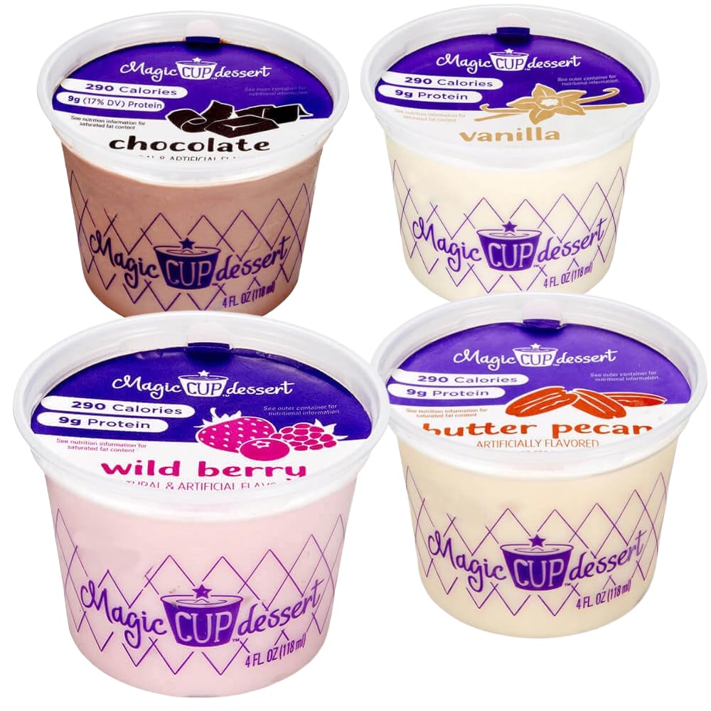 Magic Cup Nutrtitional dietary product Variety Pack  4 oz. cup (Pack of 24) (6 Choc  6 Vanilla  6 Butter Pecan  6 Wild Berry)