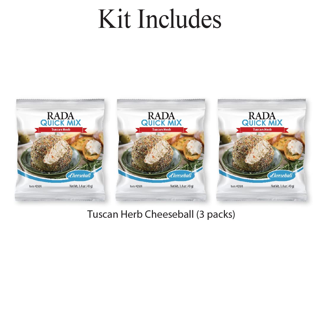 Rada Tuscan Herb Cheeseball Mix, Made in USA, Pack of 3