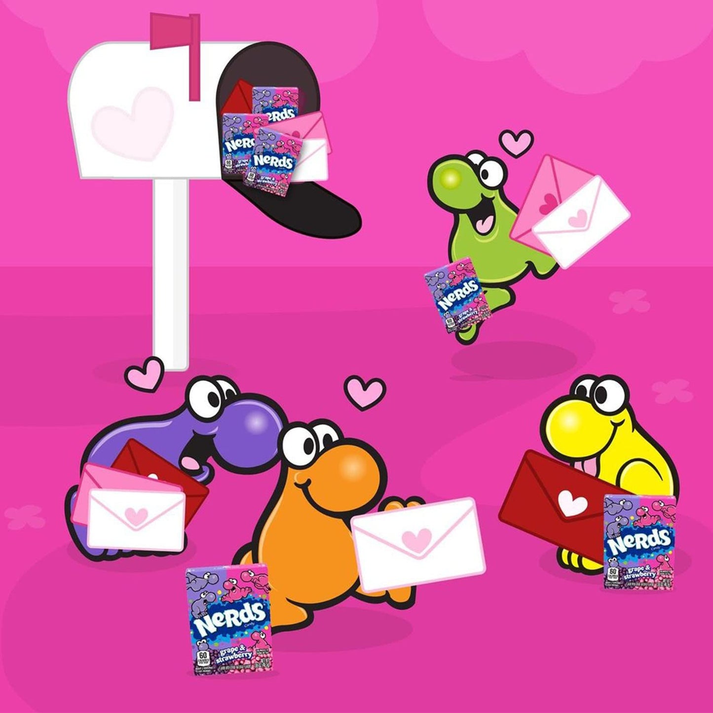Nerds Valentines Day Candy | Strawberry And Punch Flavors | Sweet And Sour Candy Individually Wrapped Treat-Size Boxes Of Candy,