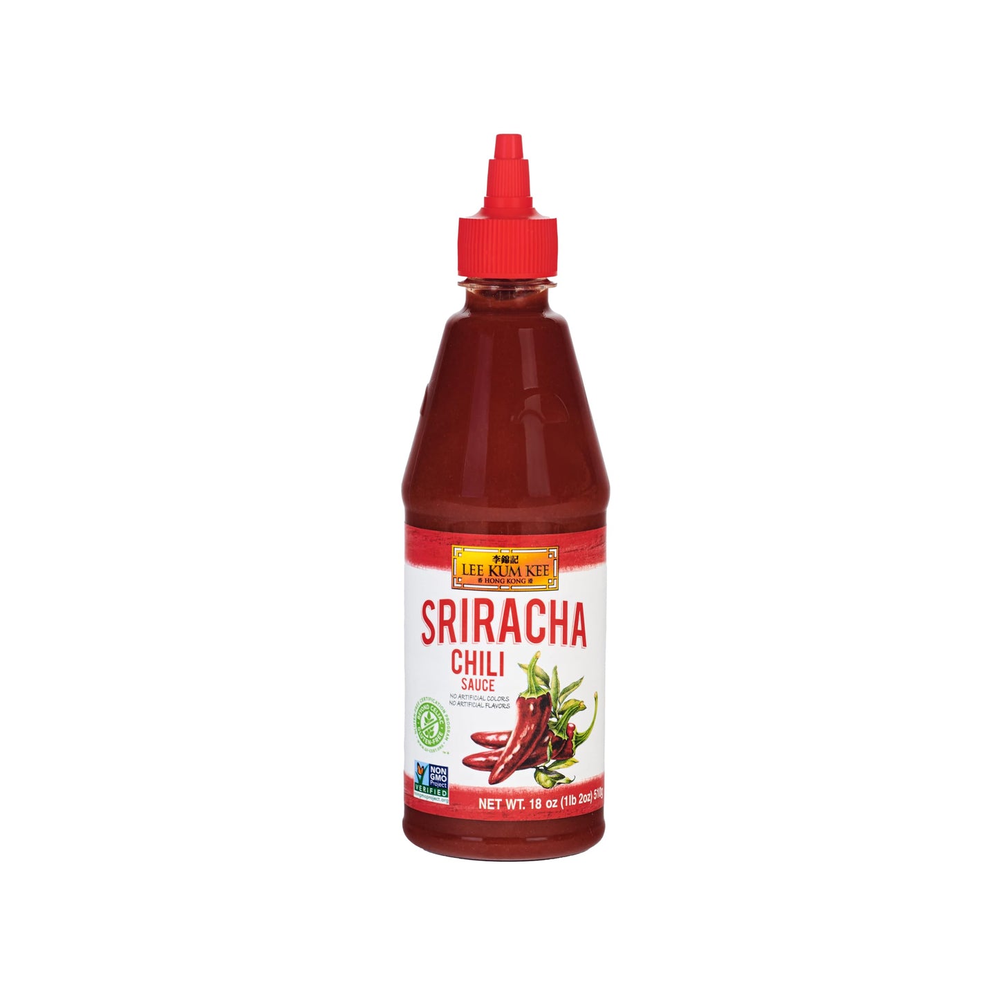 Lee Kum Kee Sriracha Chili Sauce Plastic Bottle (18 oz - 1 Pack), Gluten Free, Non-GMO, Vegan, Spicy, Hot and Sweet with a Hint 