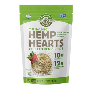 Manitoba Harvest Organic Hemp Seeds, 7oz; 10g Plant Based Protein and 12g Omega 3 & 6 per Srv | smoothies, yogurt & salad | Non-