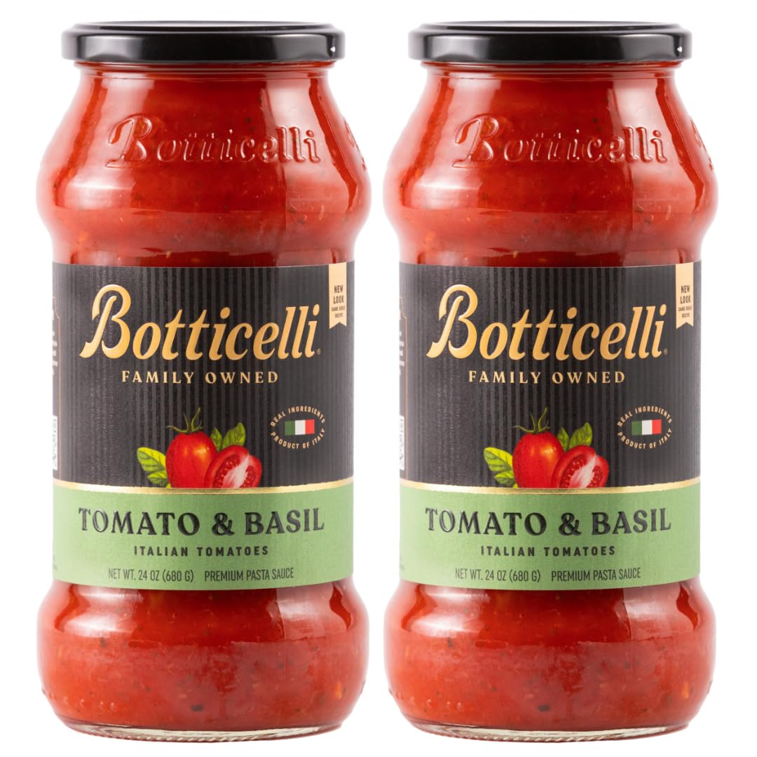 Botticelli Pasta Sauce | 2-Pack | 24 oz each (Tomato and Basil)
