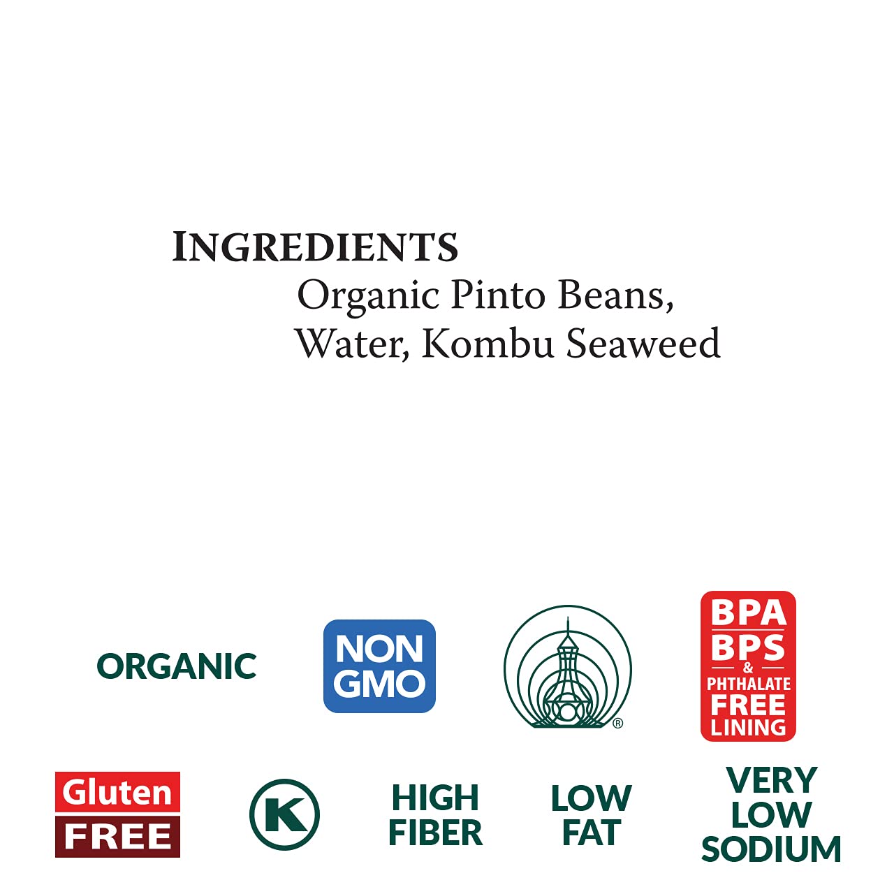 Eden Organic Pinto Beans, 15 oz Can, No Salt, Non-GMO, Gluten Free, Vegan, Kosher, U.S. Grown, Heat and Serve, Macrobiotic, Frij