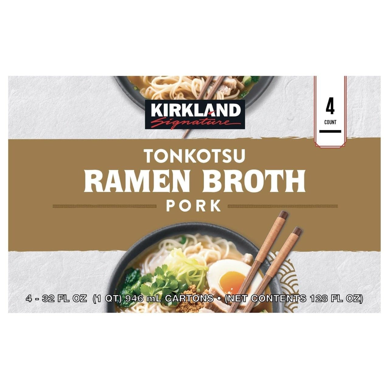Kirkland Signature Tonkotsu Pork Ramen Broth, 32 Fluid Ounce (Pack of 4)