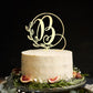 Kiskistonite Initials B Cake Topper, Monogram Cake Topper B, Rustic Wedding Cake Topper, Wreath Letter B Cake Topper, Mirror Gol