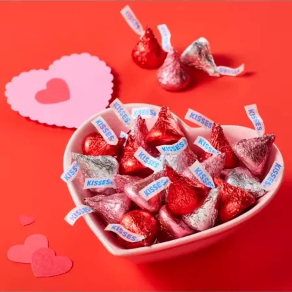 Hershykisses, Assorted Colors - Silver, Pink, Red Valentine 2 Pounds