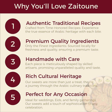 Zaitoune Pistachio Baklava With Honey - 1.1 Lb | Luxury Pastry Assortment | Arabic Dessert With Authentic Flavors In Beautiful G