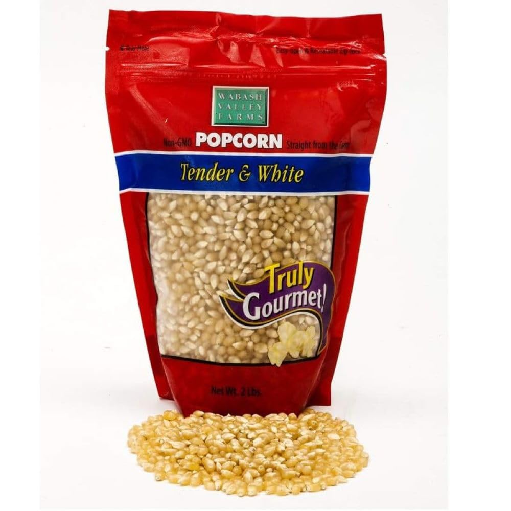 Wabash Valley Farms Popcorn Kernels - Tender And White Popcorn Kernels, Gourmet Popcorn Kernels For Popcorn Maker, White Popcorn