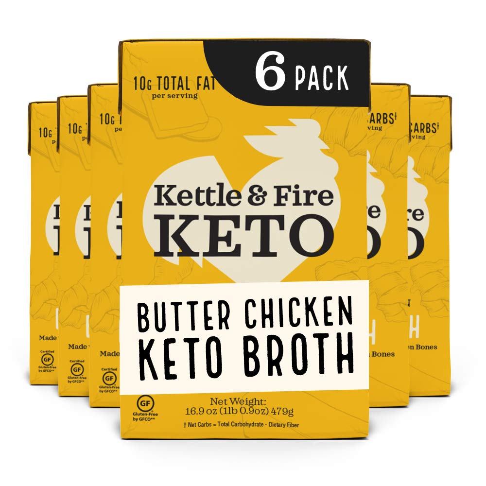 Kettle & Fire Bone Broth Soup, Organic, High Protein, Keto Friendly, Dairy Free, Gluten Free, 16.9 Fl Oz, 6 Pack