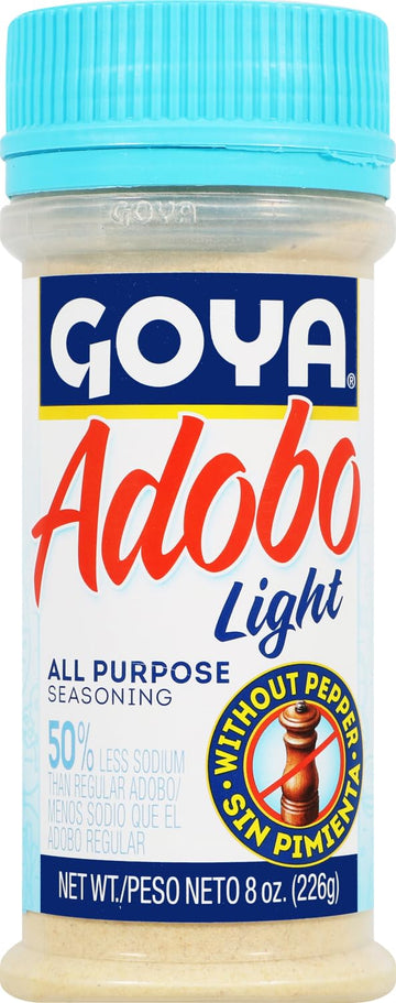 Adobo All Purpose Seasoning Light with Pepper by Goya, Poultry, Seafood, Meat, and Vegetable Seasoning, Fat Free and Calorie Fre