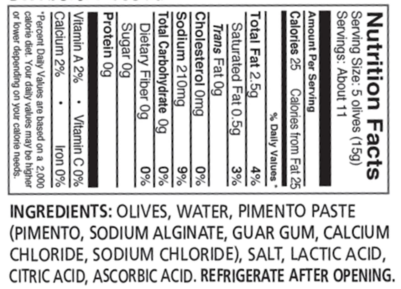 Delallo Stuffed Manzanilla Olives With Minced Pimento, 5.75Oz Jar, 12-Pack