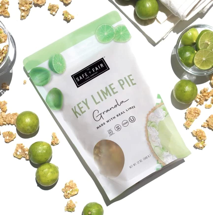 Safe + Fair Key Lime Pie Granola - Gluten-Free, Dairy Free And Vegan Breakfast, Snack Or Dessert - Free From Top 9 Allergens, Tr